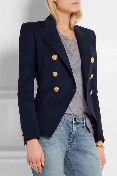 navy blazer gold buttons women's.